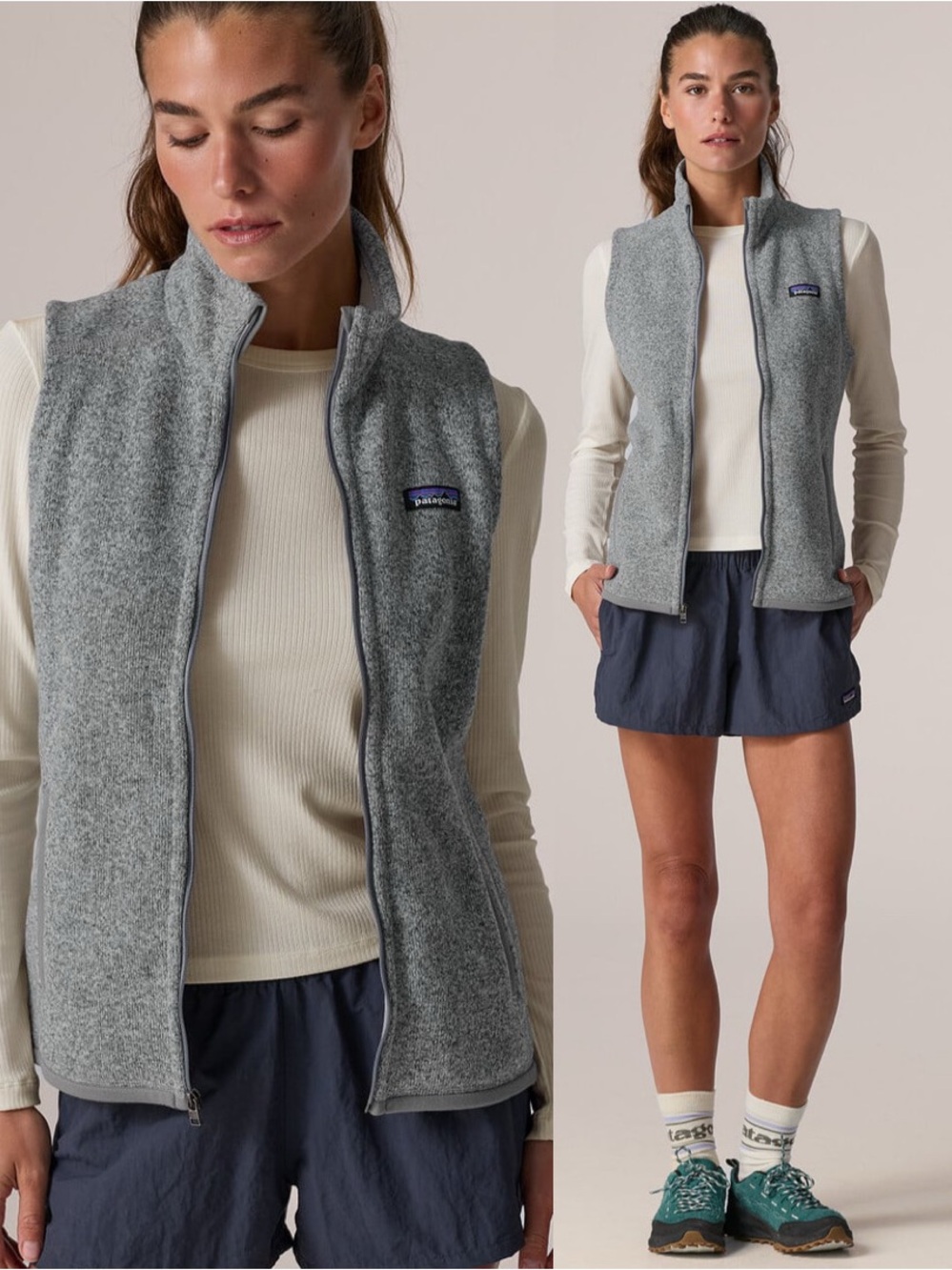 PATAGONIA Better Sweater Fleece Vest in Birch White Grey Sz. XS
